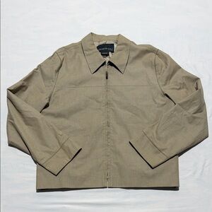 Kenneth Cole Lightweight Tan Zip-Front Shirt Jacket